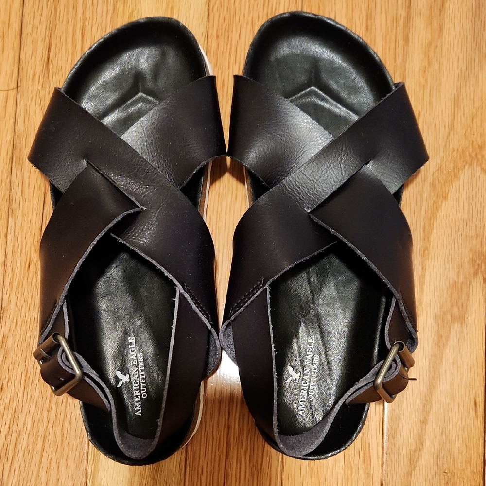 American Eagle Outfitters Women's Crisscross Black Sandals
